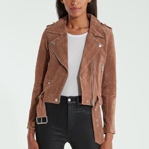 NWOT Blank NYC Suede Moto Jacket Tan S
